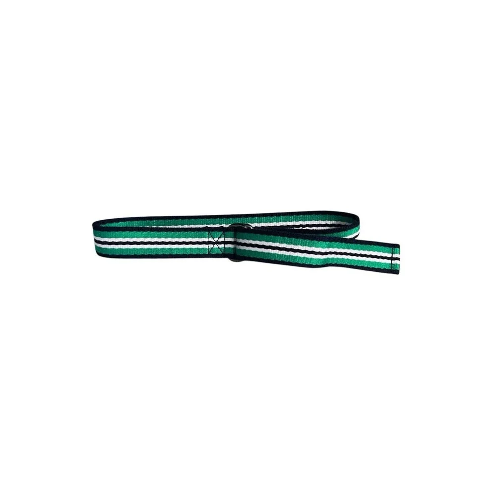 Polo Ralph Lauren 24” Boys 18Mth Striped Fabric Belt Navy Green Double D Rings